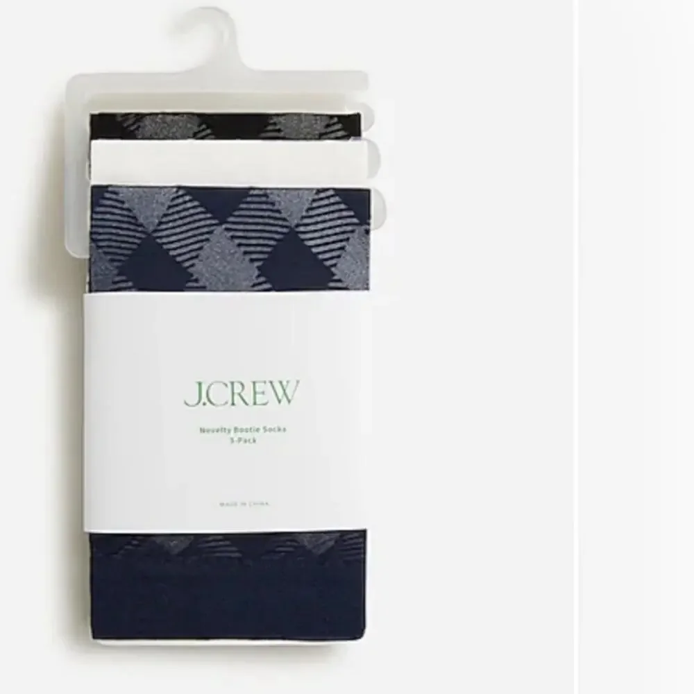 J. Crew Sheer buffalo plaid socks three-pack